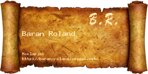 Baran Roland névjegykártya